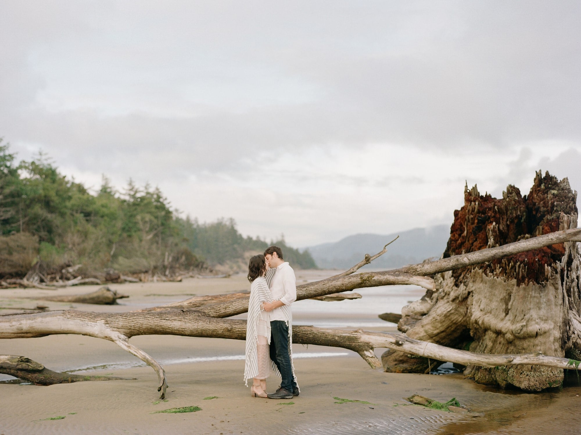Beach engagement session, Portland wedding photographer, Cannon Beach, Manzanita, Fine Art, Film